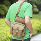 Тактическая сумка на бедро военная сумка на ногу зеленая олива - изображение 5