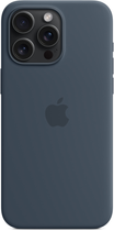 Панель Apple MagSafe Silicone Case для Apple iPhone 15 Pro Max Storm Blue (MT1P3) - зображення 4