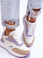 Sneakersy damskie na wysokiej platformie do kostki Henley 36 Biały/Fioletowy (3086643966528) - obraz 8