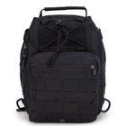 Сумка через плечо мужская тактическая слинг Protector Plus 202X-Molle армейский однолямочный мини-рюкзак, нагрудный Черный - изображение 4