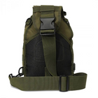Сумка через плечо мужская тактическая слинг Protector Plus 202X-Molle армейский однолямочный мини-рюкзак, нагрудный Олива - изображение 5