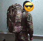 Рюкзак тактический большой военный туристический 75 л 800D мультикам - изображение 7