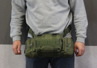 Поясная тактическая сумка военная B04 MOLLE через плечо молли олива зеленая - изображение 3