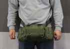 Поясная тактическая сумка военная B04 MOLLE через плечо молли олива зеленая - изображение 3