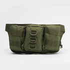 Поясная тактическая сумка А07 военная бананка олива зеленая - изображение 2