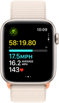 Smartwatch Apple Watch SE (2023) GPS 44mm Starlight Aluminium Case with Starlight Sport Loop (MRE63) - obraz 6