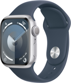 Смарт-годинник Apple Watch Series 9 GPS 41mm Silver Aluminium Case with Storm Blue Sport Band - S/M (MR903) - зображення 1