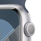 Smartwatch Apple Watch Series 9 GPS 45mm Silver Aluminium Case with Storm Blue Sport Band - M/L (MR9E3) - obraz 3