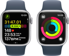 Smartwatch Apple Watch Series 9 GPS + Cellular 41mm Silver Aluminium Case with Storm Blue Sport Band - S/M (MRHV3) - obraz 8