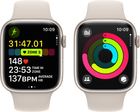 Smartwatch Apple Watch Series 9 GPS + Cellular 45mm Starlight Aluminium Case with Starlight Sport Band - M/L (MRM93) - obraz 8