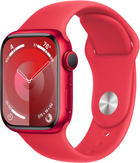 Smartwatch Apple Watch Series 9 GPS + Cellular 41mm (PRODUCT)RED Aluminium Case with (PRODUCT)RED Sport Band - S/M (MRY63) - obraz 1