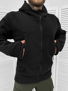 Мужская черная флисовая кофта с капюшоном размер L - изображение 3