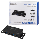 USB-хаб Logilink на 4 USB 3.0 порти з блоком живлення чорний (4052792000948) - зображення 4
