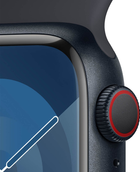 Smartwatch Apple Watch Series 9 GPS + Cellular 41mm Midnight Aluminium Case with Midnight Sport Band - M/L (MRHT3) - obraz 3