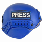Каска шолом для військових журналістів кевларова Виробництво Україна ОБЕРІГ F2(синій)клас 1 ДСТУ NIJ IIIa - зображення 4