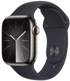 Смарт-годинник Apple Watch Series 9 GPS + Cellular 41mm Graphite Stainless Steel Case with Midnight Sport Band - M/L (MRJ93) - зображення 1