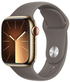 Смарт-годинник Apple Watch Series 9 GPS + Cellular 41mm Gold Stainless Steel Case with Clay Sport Band - M/L (MRJ63) - зображення 3