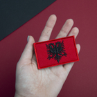Набір шевронів 2 шт на липучці Прапор Албанії, вишитий патч нашивка 5х8 см - зображення 7