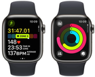 Смарт-годинник Apple Watch Series 9 GPS + Cellular 45mm Graphite Stainless Steel Case with Midnight Sport Band - M/L (MRMW3) - зображення 7