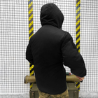Чоловіча зимова Куртка з капюшоном / Уплений Бушлат на флісі чорний розмір XXL - зображення 3