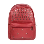 Рюкзак городской BackPack Заклепки Rivets Кожзам 30х23х12 см Красный (22472)
