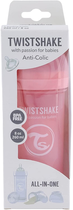 Butelka do karmienia antykolkowa Twistshake z silikonowym smoczkiem 260 ml różowa (7350083122551) - obraz 4