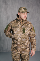 Водонепроникна Куртка Піксель чоловіча тактична Soft shell демісезонна (на блискавці з капюшоном) L - зображення 6