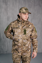 Водонепроницаемая Куртка Пиксель мужская тактическая Soft shell демисезонная (на молнии с капюшоном) L - изображение 6