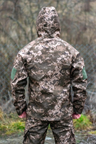 Водонепроницаемая Куртка пиксель мужская тактическая Soft shell демисезонная (на молнии с капюшоном) XL - изображение 11