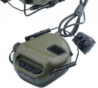 Навушники тактичні активні Earmor EM-M32H-M3-FG for Helmet-Mount Olive - зображення 3