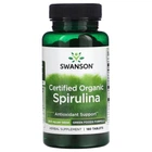 Натуральна добавка Swanson Certified Organic Spirulina 500 мг 180 таблеток