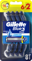 Одноразові бритви Gillette Blue3 Plus Comfort 6+2 шт (7702018489978) - зображення 1