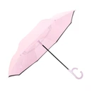 Зонт трость наоборот обратного сложения механический ветрозащитный Up-Brella 1166 купол 108 см Pink (SK-N11203-59309S)