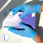 Рукавички нітрилові блакитного кольору Medicom SafeTouch Advanced Slim Blue розмір L, 100 шт - зображення 1