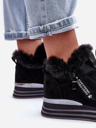 Zimowe sneakersy damskie na platformie ocieplane Jamarie 39 Czarne (5905677683264) - obraz 6