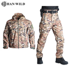 Тактичний військовий зимовий костюм HAN WILD Soft Shell Multicam Куртка флісова та флісові штани софтшелл XL Мультикам HWM0026800099-2 - зображення 2