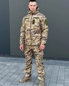 Военная тактическая форма софтшелл (Soft Shell) мультикам, демисезонная теплая форма костюм Мультикам Softshell демисезонная военная форма Multicam M - изображение 1