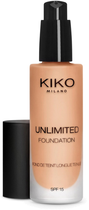 Podkład Kiko Milano Unlimited Foundation SPF 15 Warm Beige 30 trwały 30 ml (8025272627528)