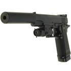 G6A Страйкбольний пістолет Galaxy Colt M1911 Hi-Capa з глушником і прицілом метал чорний - зображення 2