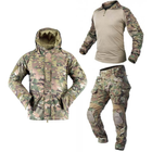 Тактический военный коcтюм HAN WILD G3 Multicam Куртка флисова Soft Shell Убакс и Штаны с Защитой колен 2XL Multicam HWM0026800-3 - изображение 1
