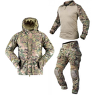 Тактический военный коcтюм HAN WILD G3 Multicam Куртка флисова Soft Shell Убакс и Штаны с Защитой колен 2XL Multicam HWM0026800-3