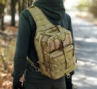 Однолямочный тактический рюкзак Tactic городской военные рюкзак 15 л Койот (ta15-coyote) - изображение 3