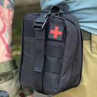 Аптечка подсумок на пояс c molle военная сумка - подсумок аптечка Tactic тактическая армейская аптечка (1025-black) - изображение 1