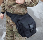 Універсальна тактична сумка через плече Tactic однолямкова військова сумка Чорна (863-black) - зображення 4