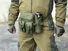 Тактическая сумка на пояс городская Tactical подсумок с карманом под бутылку Олива (1026-olive) - изображение 2