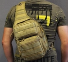 Однолямочный тактический рюкзак Tactic городской военные рюкзак 9 л Койот (ta9-coyote) - изображение 9