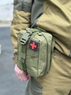 Аптечка підсумок на пояс з molle військова сумка - підсумок аптечка Tactic тактична армійська аптечка Олива (1025-olive) - зображення 2