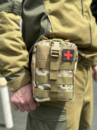 Аптечка підсумок на пояс з molle військова сумка - підсумок аптечка Tactic тактична армійська аптечка Мультикам (1025-multic) - зображення 4
