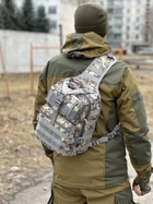 Однолямковий тактичний рюкзак Tactic міський військовий рюкзак 15 л Піксель (ta15-pixel) - зображення 3