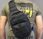 Однолямочный тактический рюкзак Tactic городской военные рюкзак 9 л Черный (ta9-black) - изображение 10